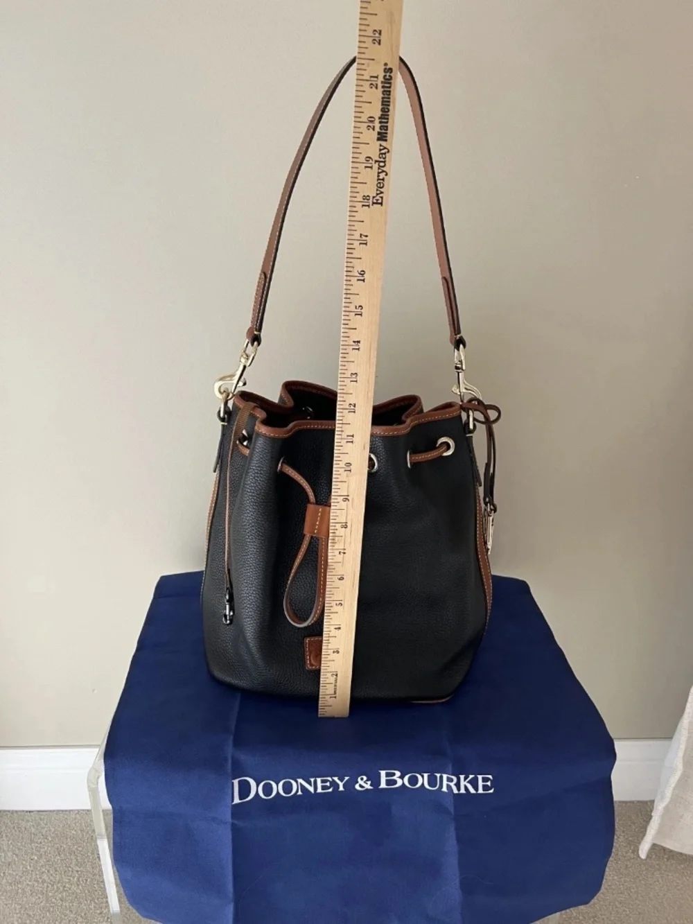 Dooney & Bourke Drawstring Bucket Sling Shoulder Bag With Dust Bag Included